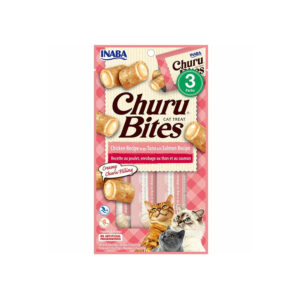 Churu Bites Gato 3 Uni ( Chiken Recipe Wraps Tuna With Salmon ) Rosado